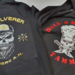 IT Folientechnik Ludwigsburg, Textilveredelung, Hoodie schwarz mit Totenkopf